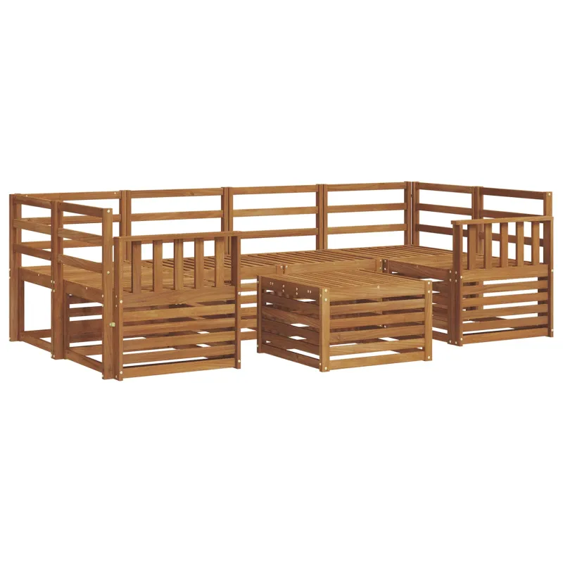 Lauko sofos komplektas 7 pcs Natūrali Kietos akacijos mediena