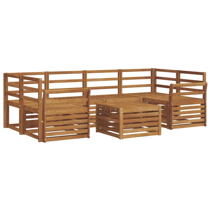 Lauko sofos komplektas 7 pcs Natūrali Kietos akacijos mediena