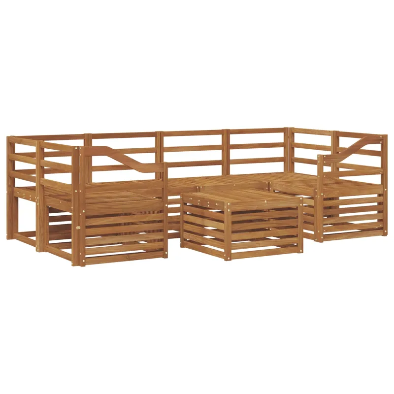 Lauko sofos komplektas 7 pcs Natūrali Kietos akacijos mediena