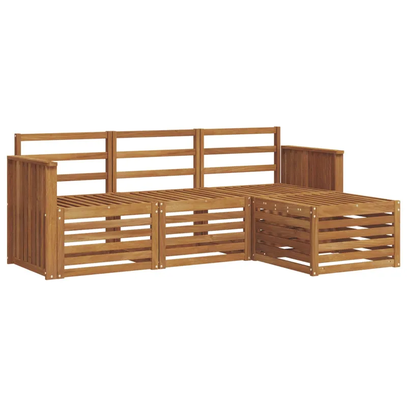 Lauko sofos komplektas 4 pcs Natūrali
