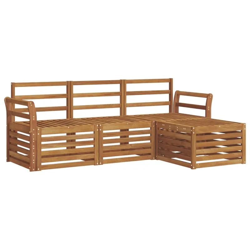 Lauko sofos komplektas 4 pcs Natūrali