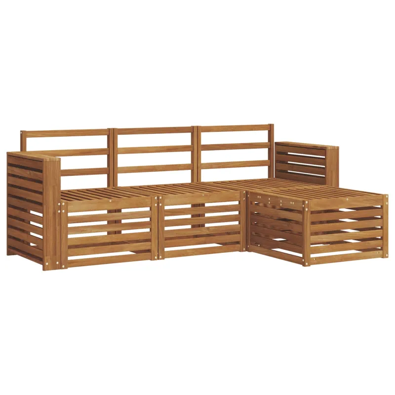 Lauko sofos komplektas 4 pcs Natūrali