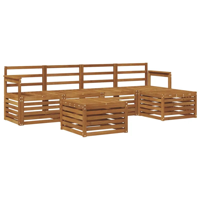 Lauko sofos komplektas 6 pcs Natūrali