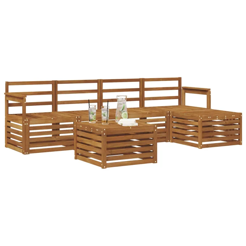 Lauko sofos komplektas 6 pcs Natūrali