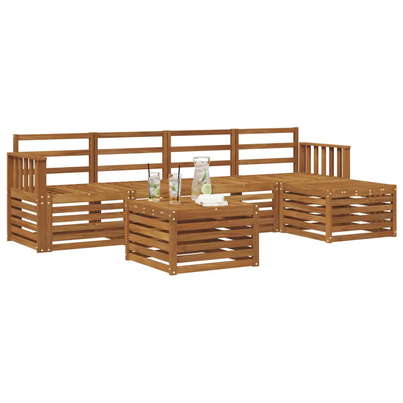 Lauko sofos komplektas 6 pcs Natūrali