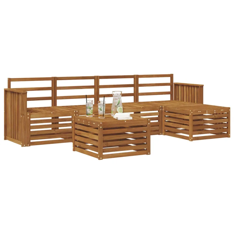 Lauko sofos komplektas 6 pcs Natūrali