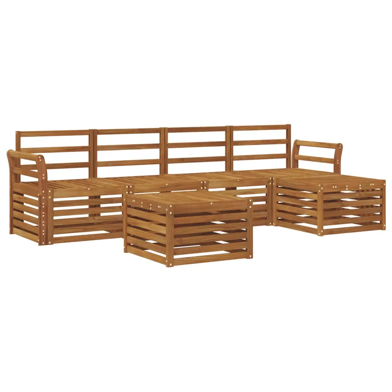 Lauko sofos komplektas 6 pcs Natūrali