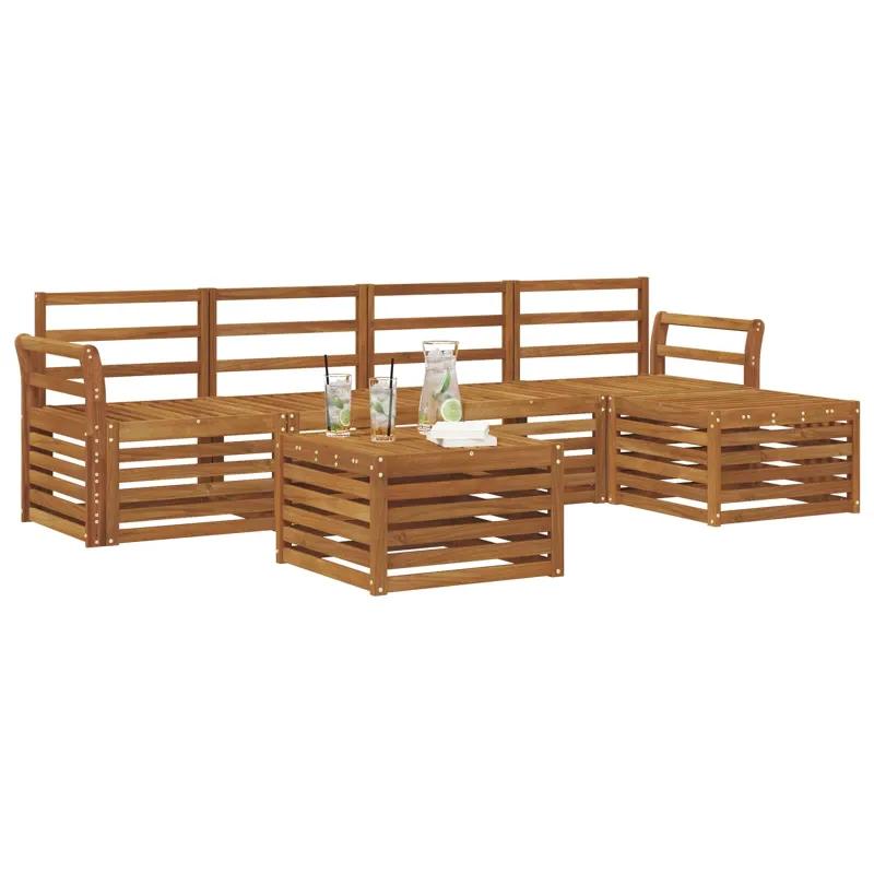 Lauko sofos komplektas 6 pcs Natūrali