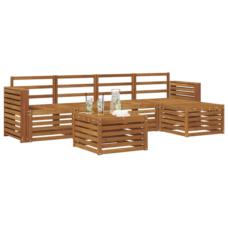 Lauko sofos komplektas 6 pcs Natūrali