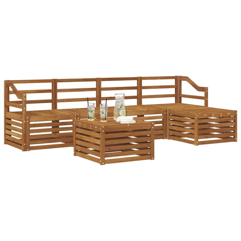 Lauko sofos komplektas 6 pcs Natūrali