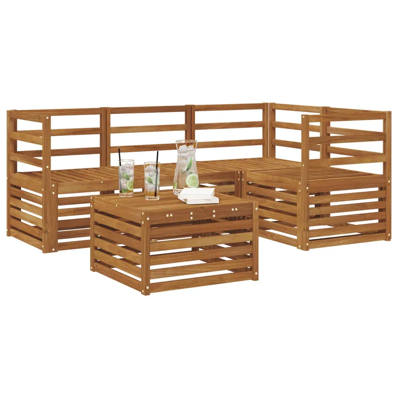 Lauko sofos komplektas 5 pcs Natūrali