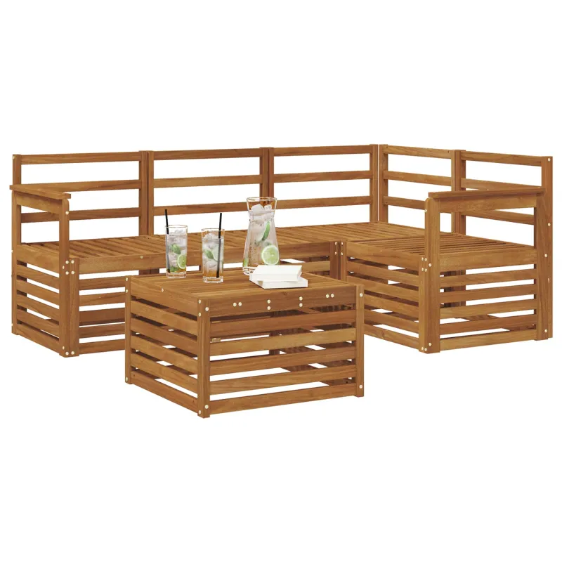 Lauko sofos komplektas 5 pcs Natūrali