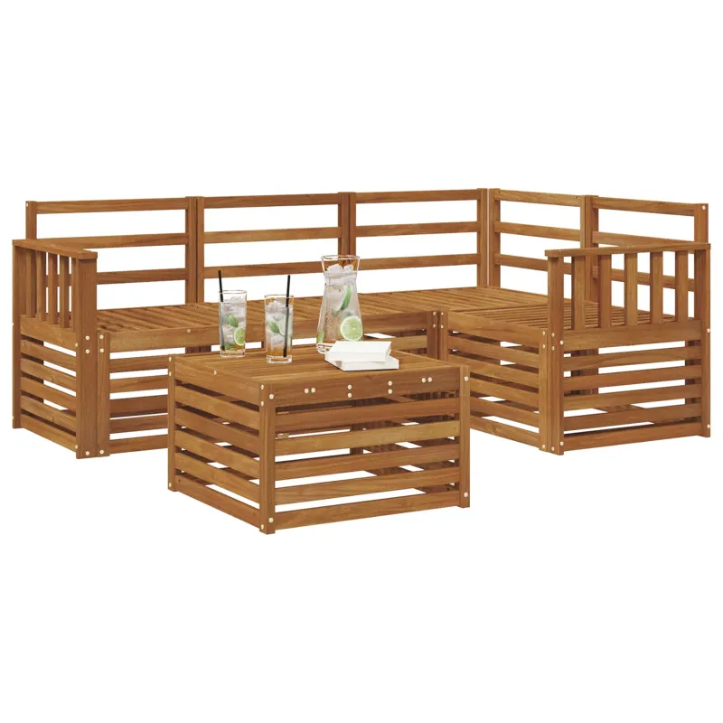 Lauko sofos komplektas 5 pcs Natūrali