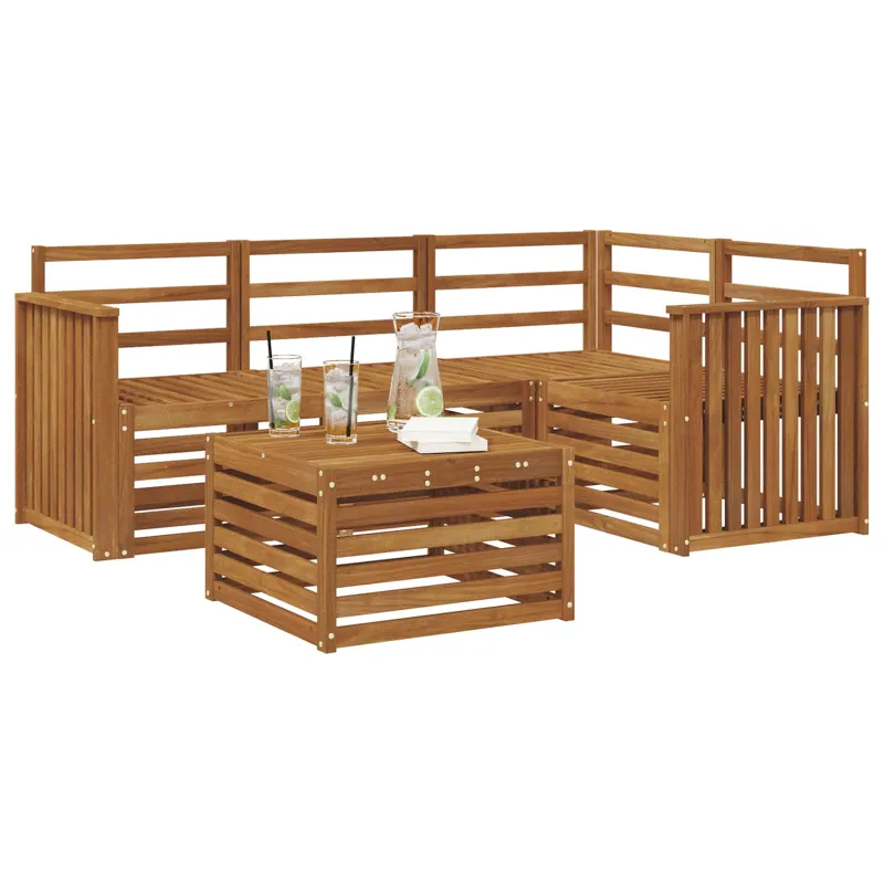 Lauko sofos komplektas 5 pcs Natūrali
