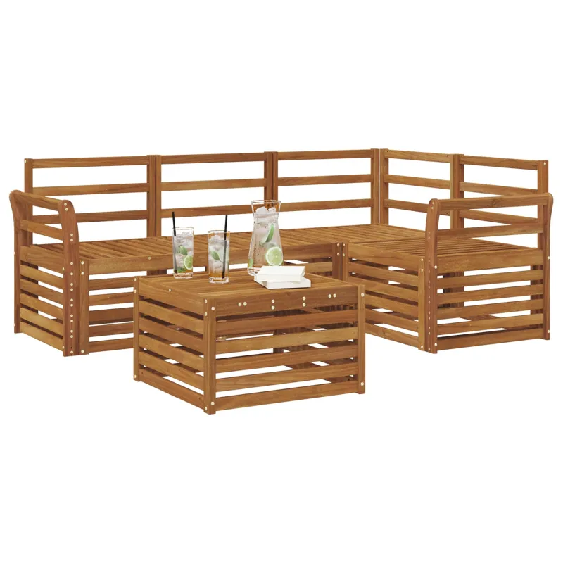 Lauko sofos komplektas 5 pcs Natūrali