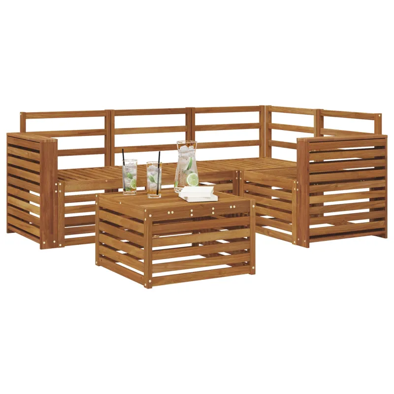 Lauko sofos komplektas 5 pcs Natūrali