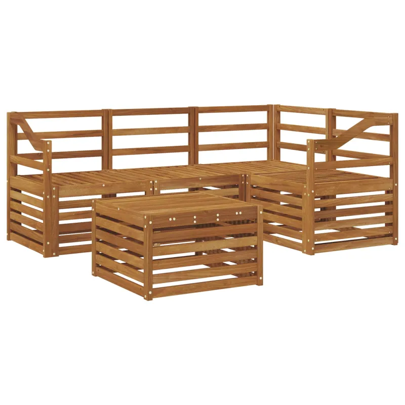 Lauko sofos komplektas 5 pcs Natūrali