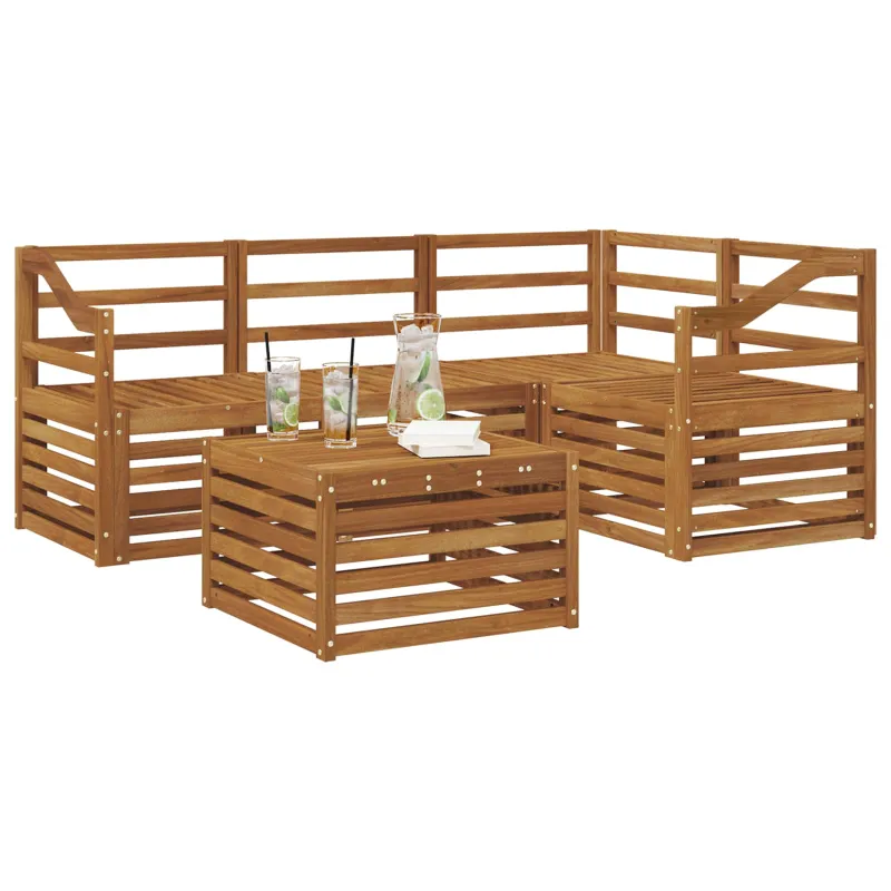 Lauko sofos komplektas 5 pcs Natūrali