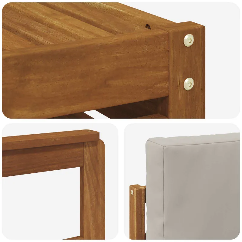 Sekcijos sofų komplektas 6 pcs Natūrali ir šviesiai pilka