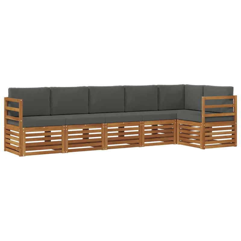 Sekcijos sofų komplektas 6 pcs Natūralus ir antracitas
