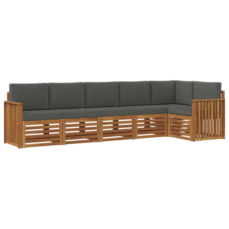 Sekcijos sofų komplektas 6 pcs Natūralus ir antracitas