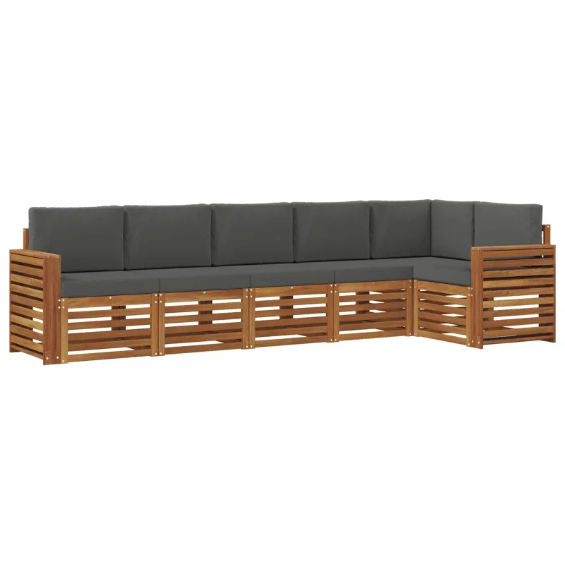 Sekcijos sofų komplektas 6 pcs Natūralus ir antracitas