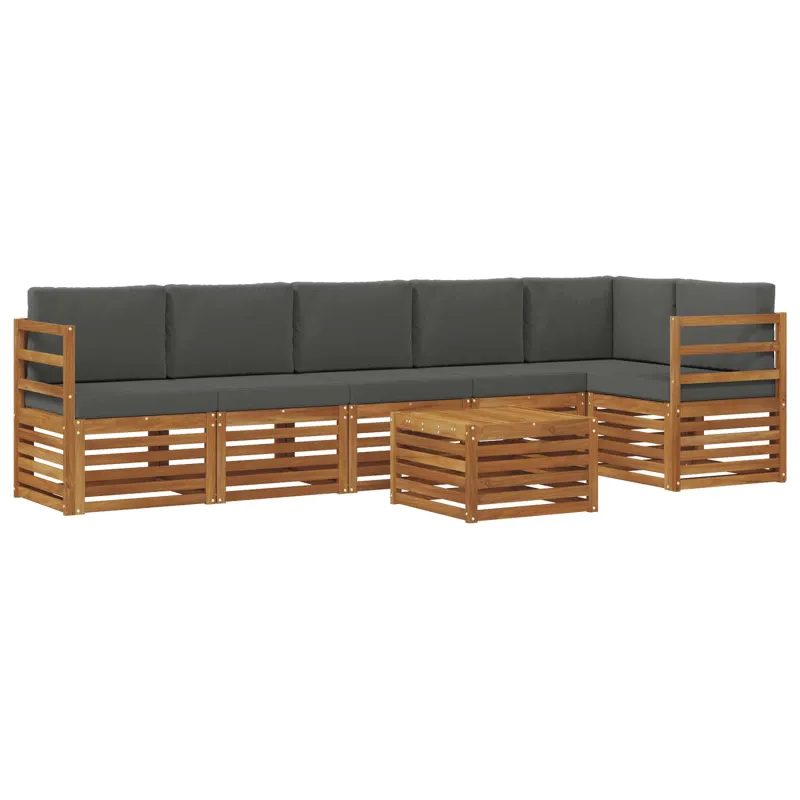 Sekcijos sofų komplektas 7 pcs Natūralus ir antracitas