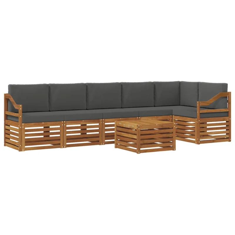 Sekcijos sofų komplektas 7 pcs Natūralus ir antracitas