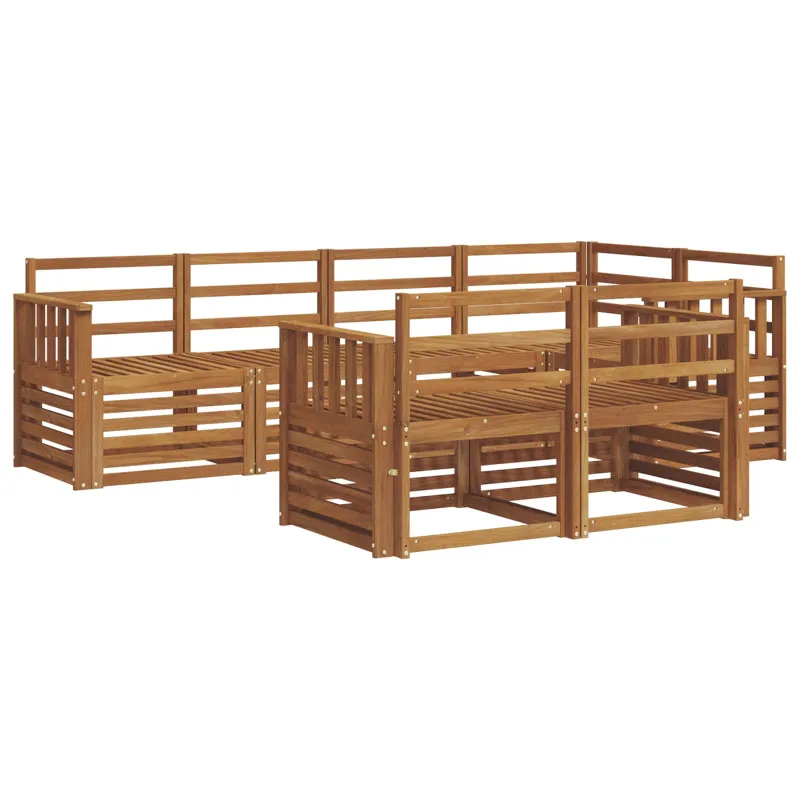 Lauko sofos komplektas 7 pcs Natūrali Poliesteris