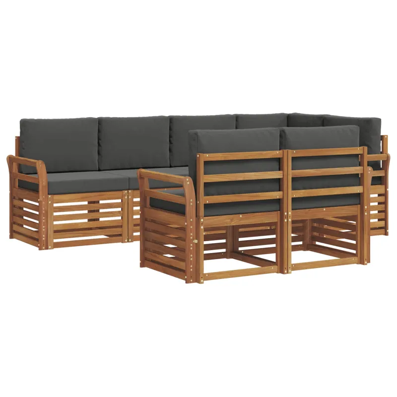 Sekcijos sofų komplektas 7 pcs Natūralus ir antracitas
