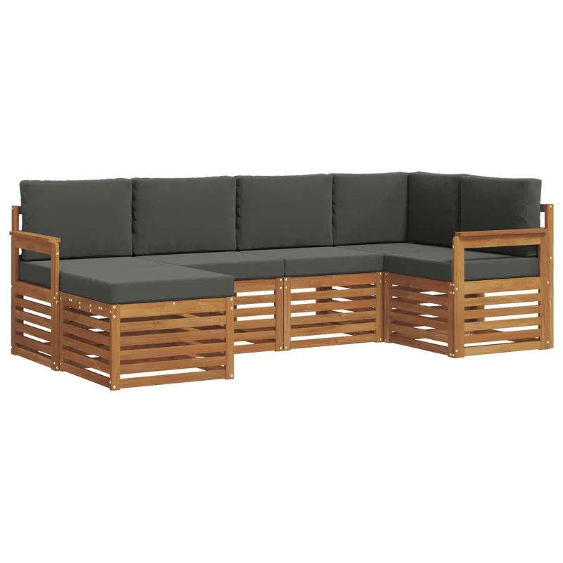 Sekcijos sofų komplektas 6 pcs Natūralus ir antracitas