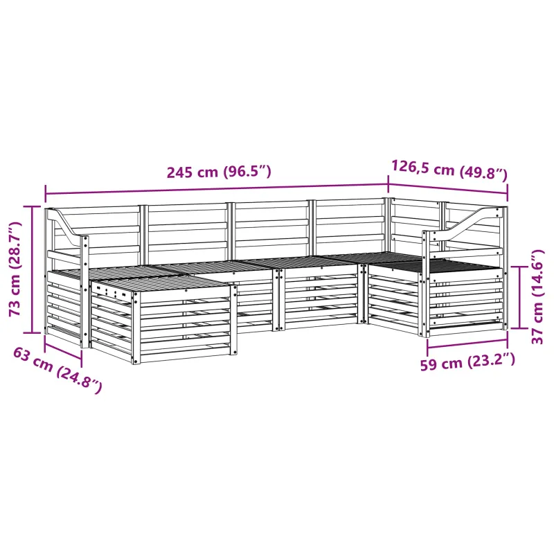 Sekcijos sofų komplektas 6 pcs Natūrali