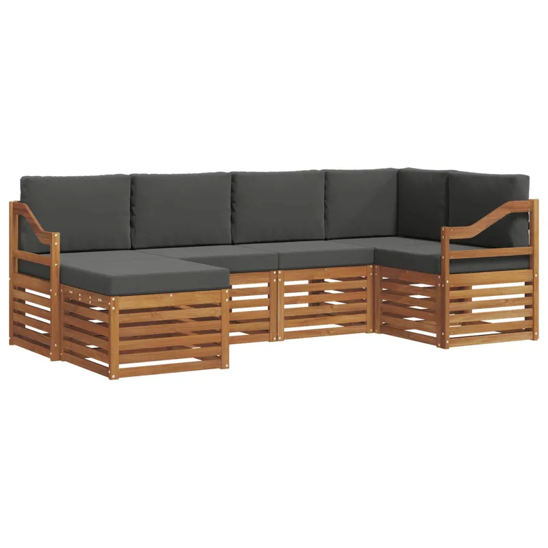 Sekcijos sofų komplektas 6 pcs Natūralus ir antracitas