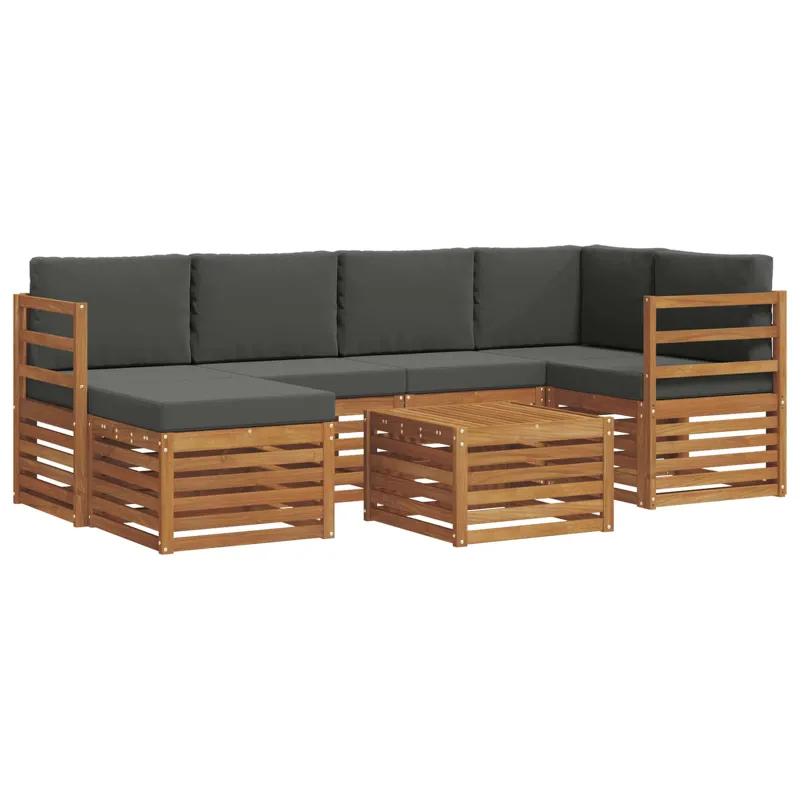 Sekcijos sofų komplektas 7 pcs Natūralus ir antracitas