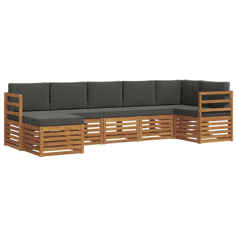 Sekcijos sofų komplektas 7 pcs Natūralus ir antracitas
