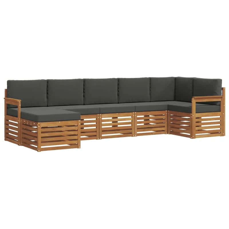 Sekcijos sofų komplektas 7 pcs Natūralus ir antracitas
