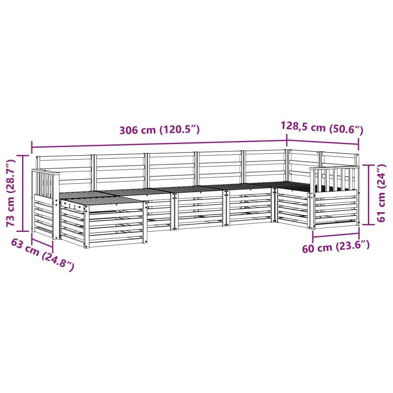 Sekcijos sofų komplektas 7 pcs Natūrali