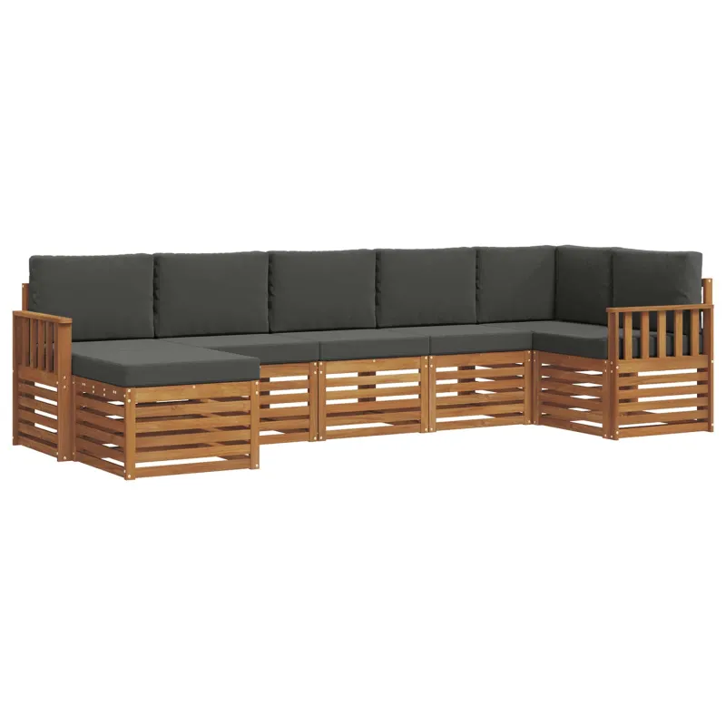 Sekcijos sofų komplektas 7 pcs Natūralus ir antracitas