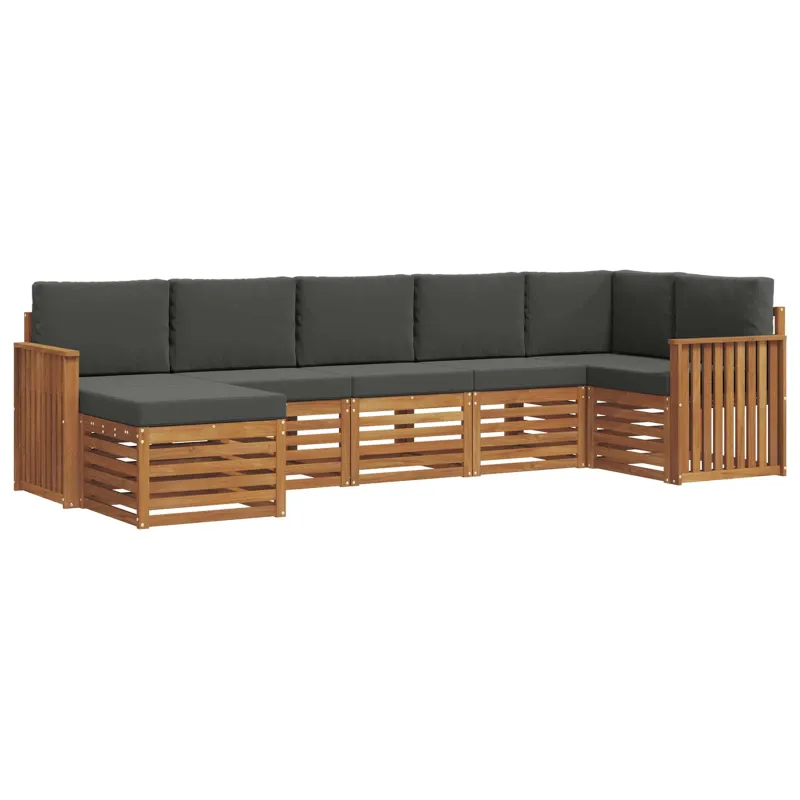 Sekcijos sofų komplektas 7 pcs Natūralus ir antracitas