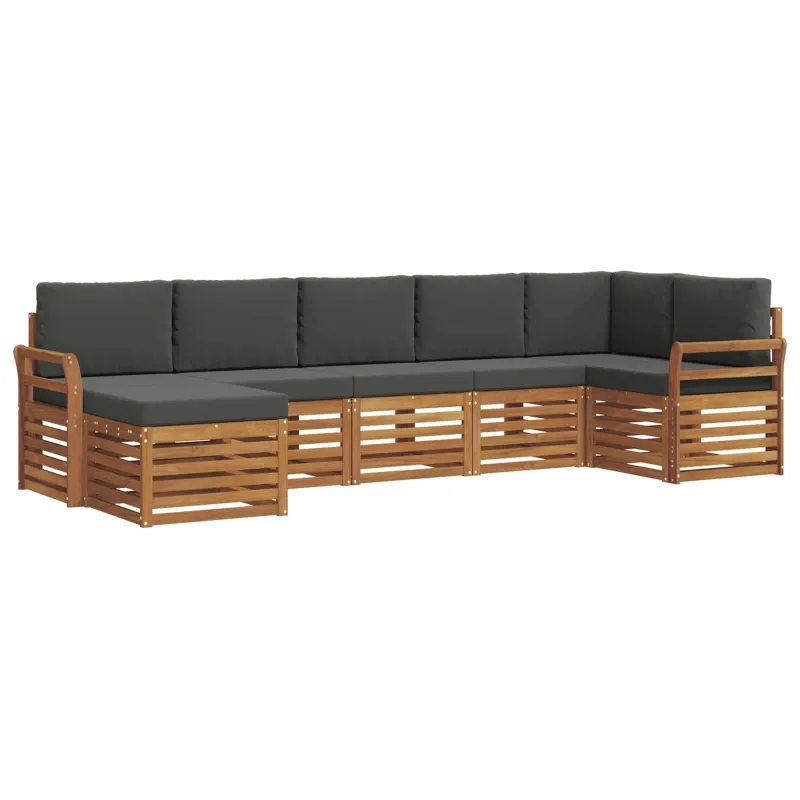 Sekcijos sofų komplektas 7 pcs Natūralus ir antracitas