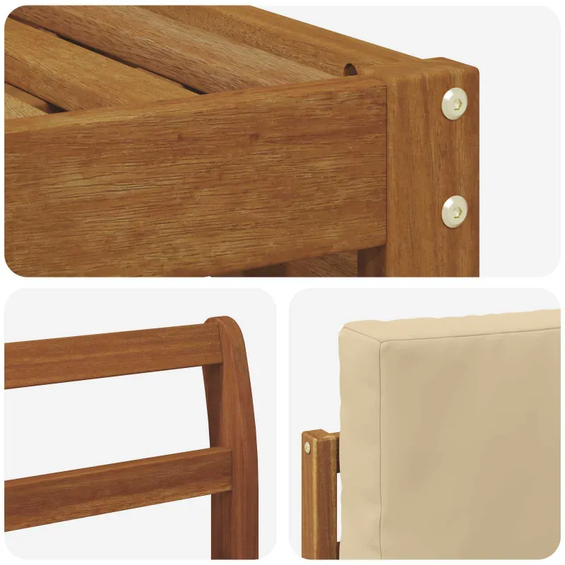 Sekcijos sofų komplektas su pagalve 7 pcs Natūralus ir bežinis