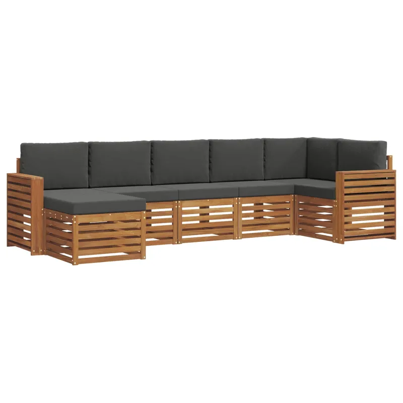 Sekcijos sofų komplektas 7 pcs Natūralus ir antracitas