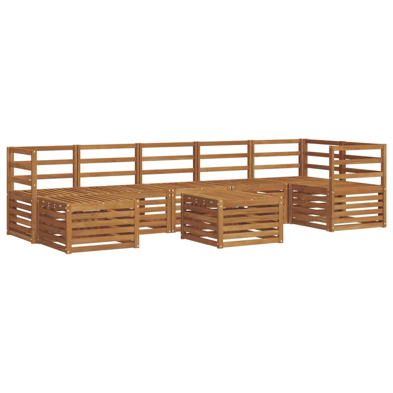 Lauko sofos komplektas 8 pcs Natūrali Kietos akacijos mediena