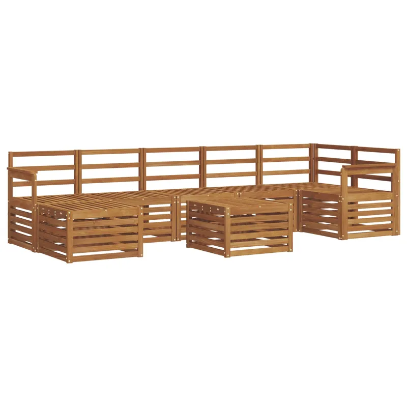 Lauko sofos komplektas 8 pcs Natūrali Kietos akacijos mediena