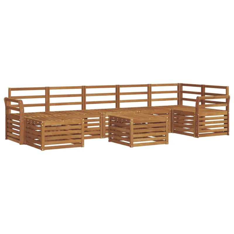 Lauko sofos komplektas 8 pcs Natūrali Kietos akacijos mediena