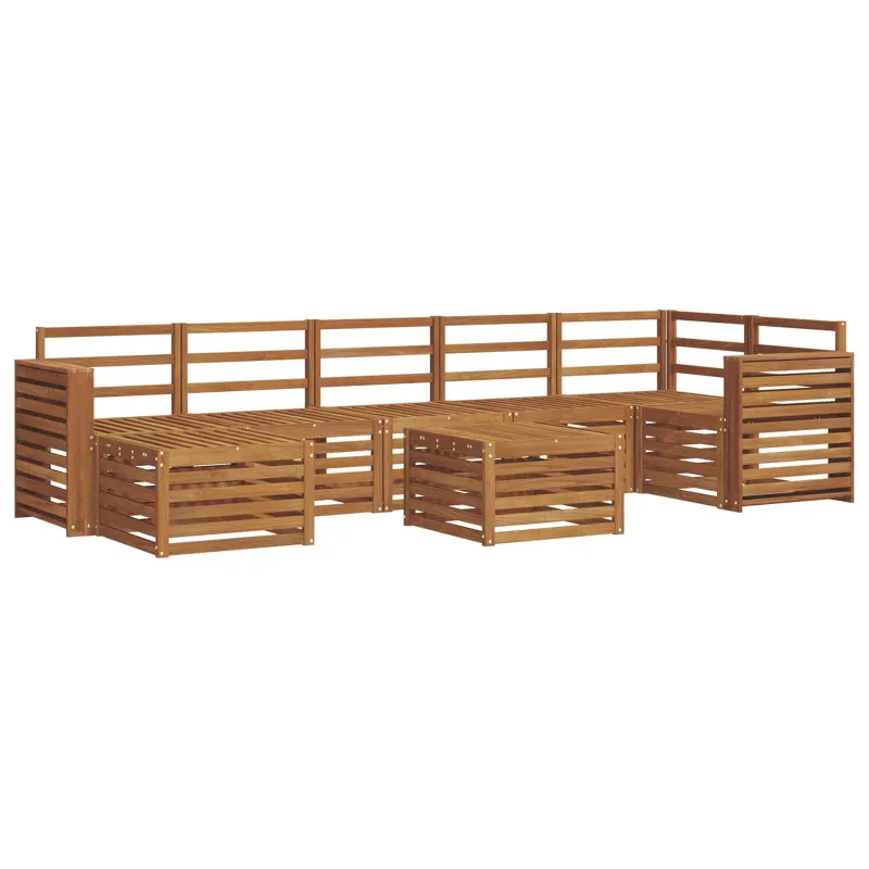 Lauko sofos komplektas 8 pcs Natūrali Kietos akacijos mediena
