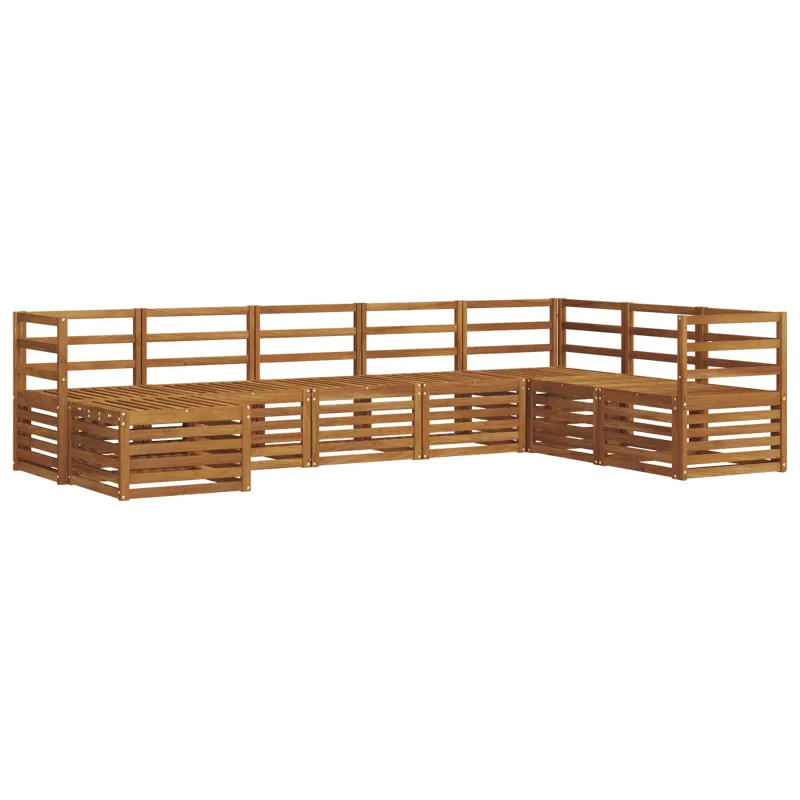 Lauko sofos komplektas 8 pcs Natūrali Kietos akacijos mediena