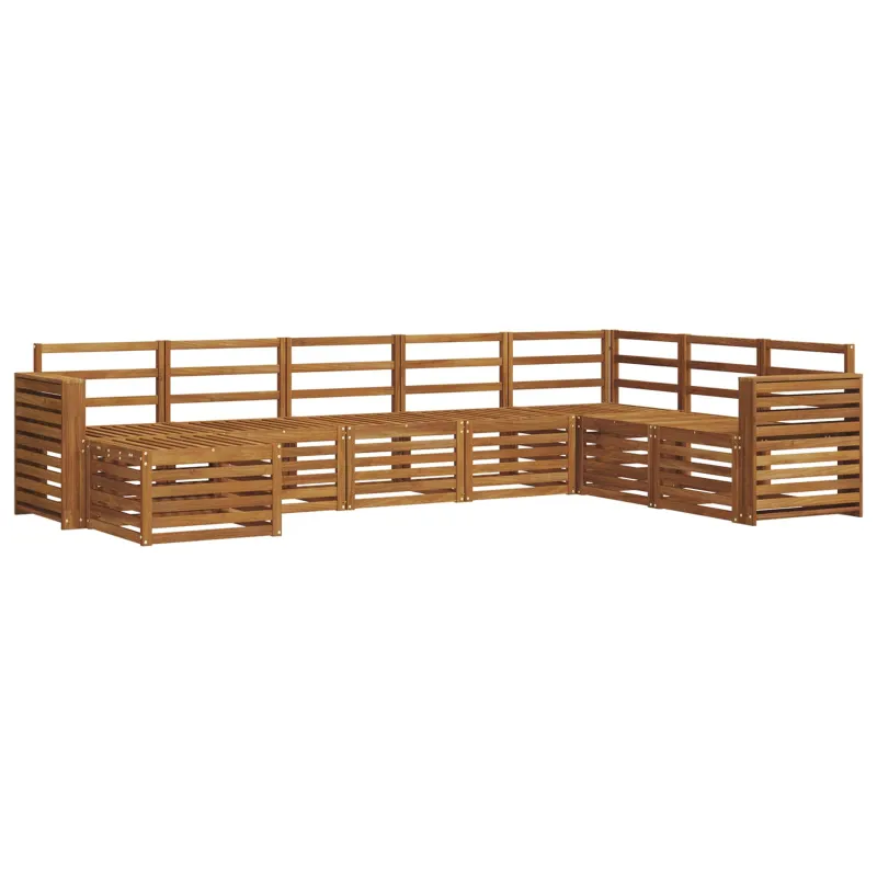 Lauko sofos komplektas 8 pcs Natūrali Kietos akacijos mediena
