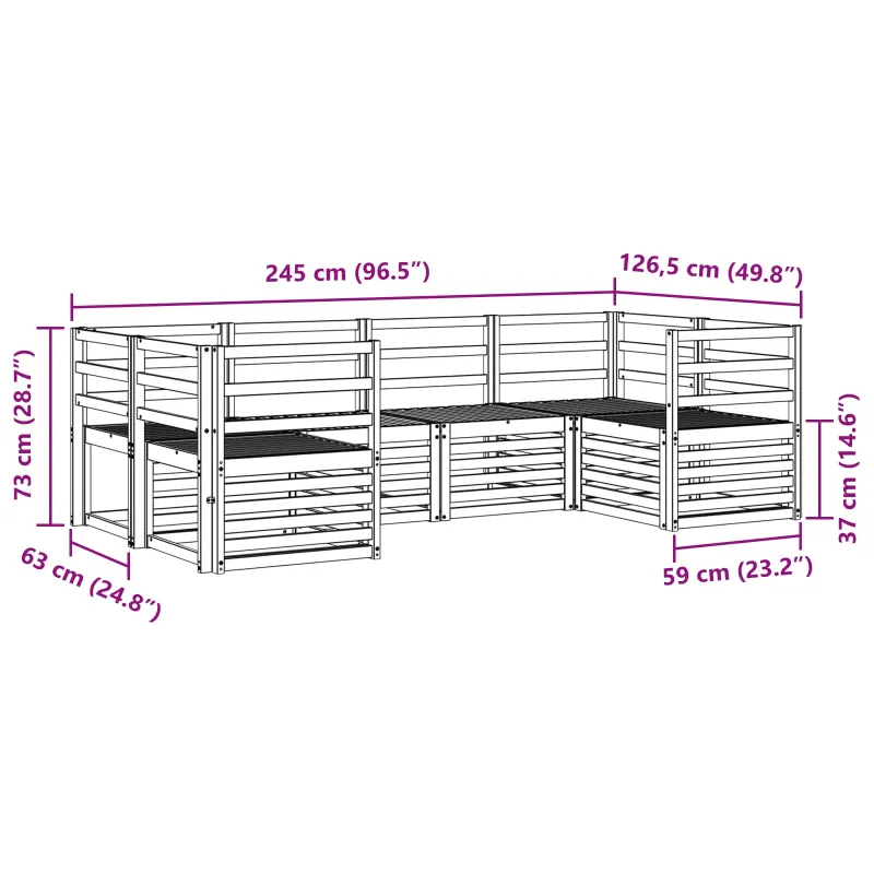 Sekcijos sofų komplektas 6 pcs Natūrali