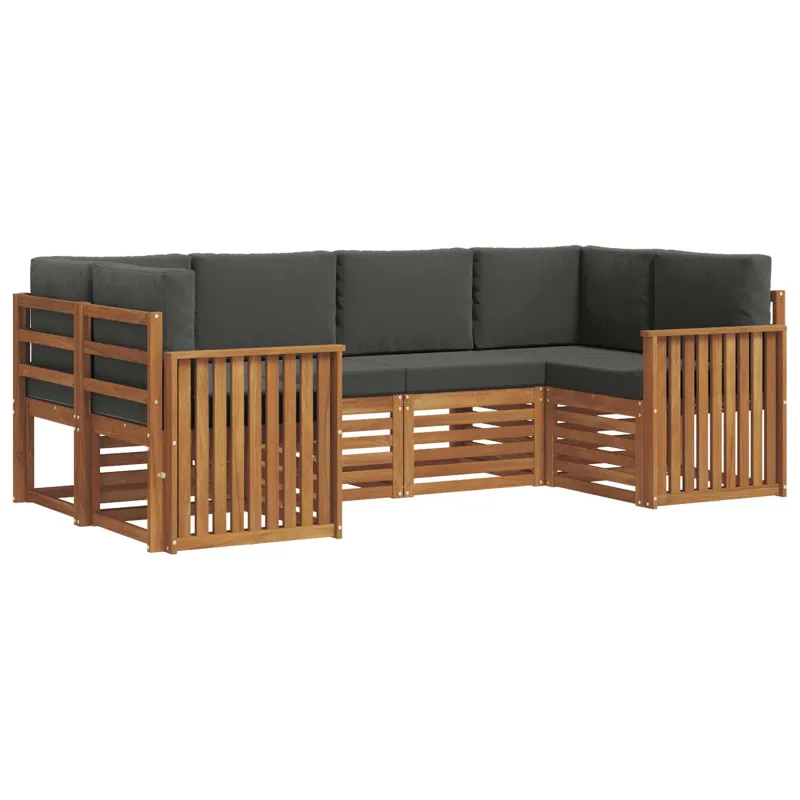 Sekcijos sofų komplektas 6 pcs Natūralus ir antracitas